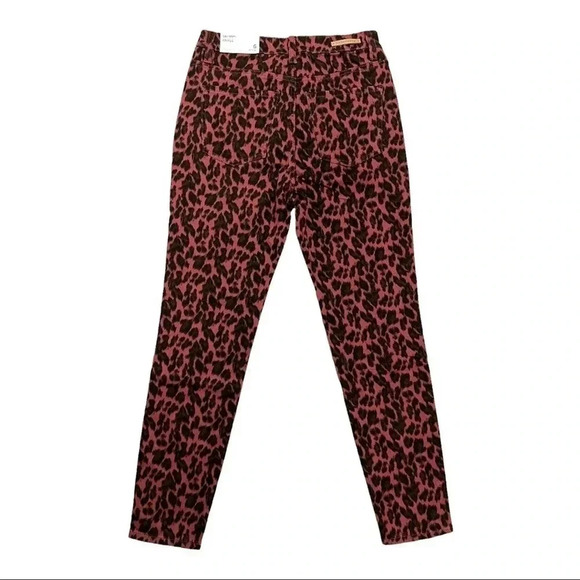 SOFT SURROUNDINGS Ultimate High Rise Leopard Skinny Ankle Jeans Red Size 6 NEW - Picture 6 of 13
